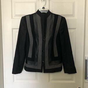 ALBERTO MAKALI Women’s Black/Gray Wool Blazer 10